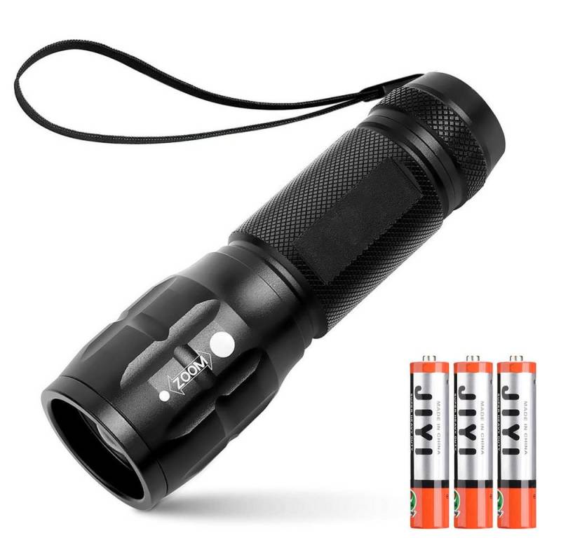 OKWISH LED Taschenlampe Mini Aufladbar Handlampe IPX4 Wasserdichte (Batteriebetrieben Extrem Hell Zoombar, 1-St), Für Outdoor Camping Notfälle Werkstatt und Auto von OKWISH