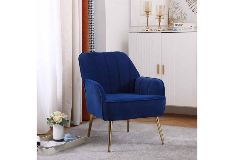 OKWISH Loungesessel Einzelsessel, Polstersessel, Loungesessel, Fernsehsessel (1-St., Büro Freizeit Gepolsterte Einzelsofa Stuhl), Kaffee Stuhl mit Metallbeinen von OKWISH