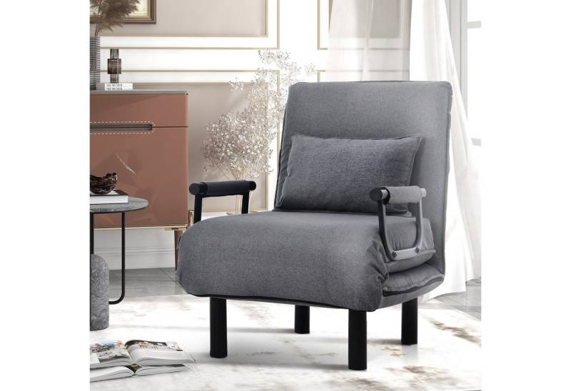 OKWISH Loungesessel Umwandelbarer Schlafsofa (Schlafsessel, Chaiselounge-Couch, 1-St., verstellbare Rückenlehne mit 6 Positionen), klappbarer Sessel mit Kissen, gepolsterter Sitz von OKWISH