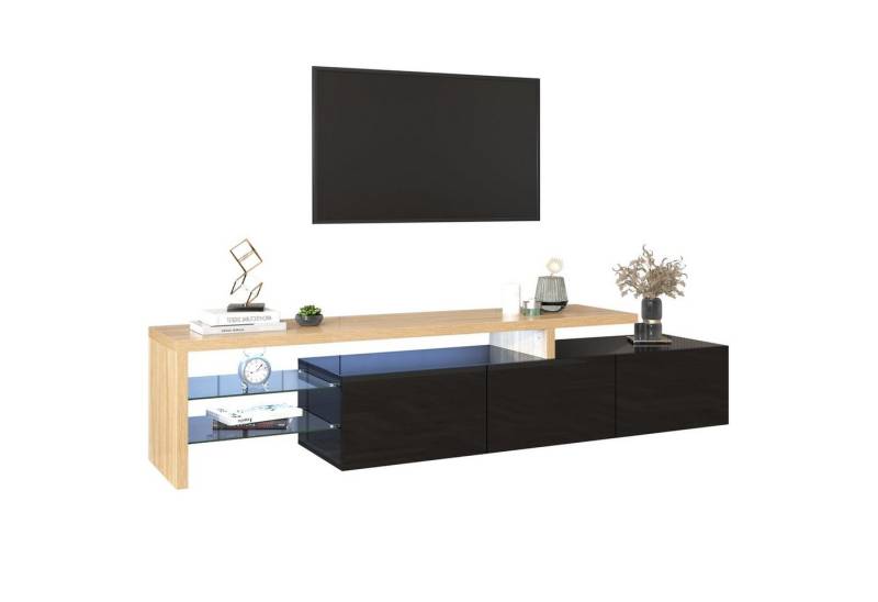 OKWISH Lowboard Modernes TV-Schrank-Design (mit LED-Beleuchtung), Breite 197.50 cm von OKWISH