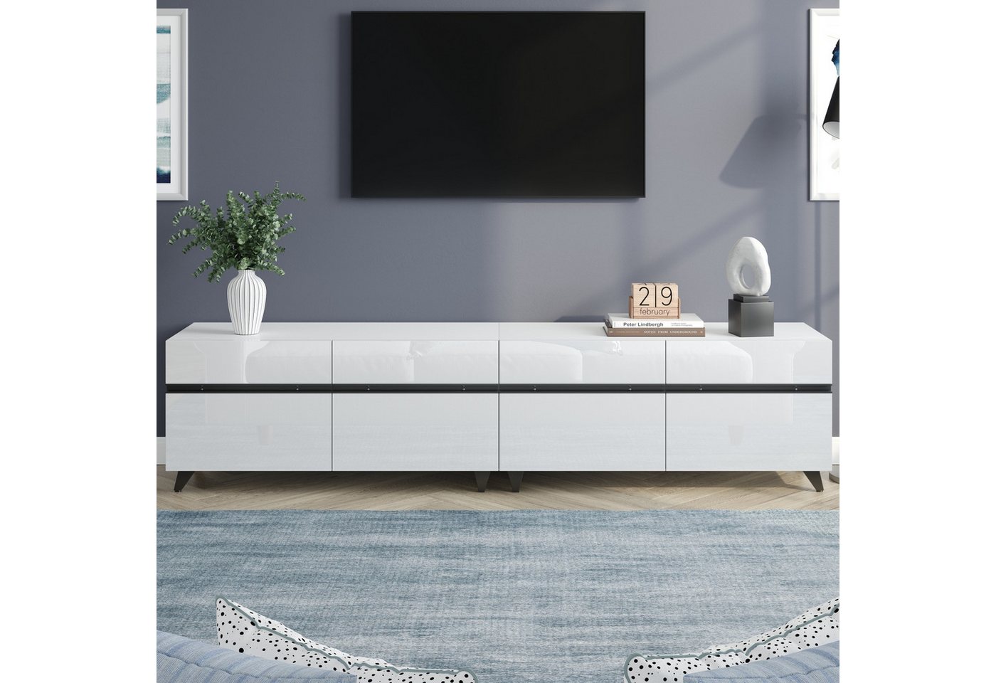 OKWISH Lowboard für 80-Zoll-Fernseher (Fernsehtisch, Fernsehschrank, TV-Ständer, 1 St., 180*40*49cm), mit 8 Tischbeinen von OKWISH