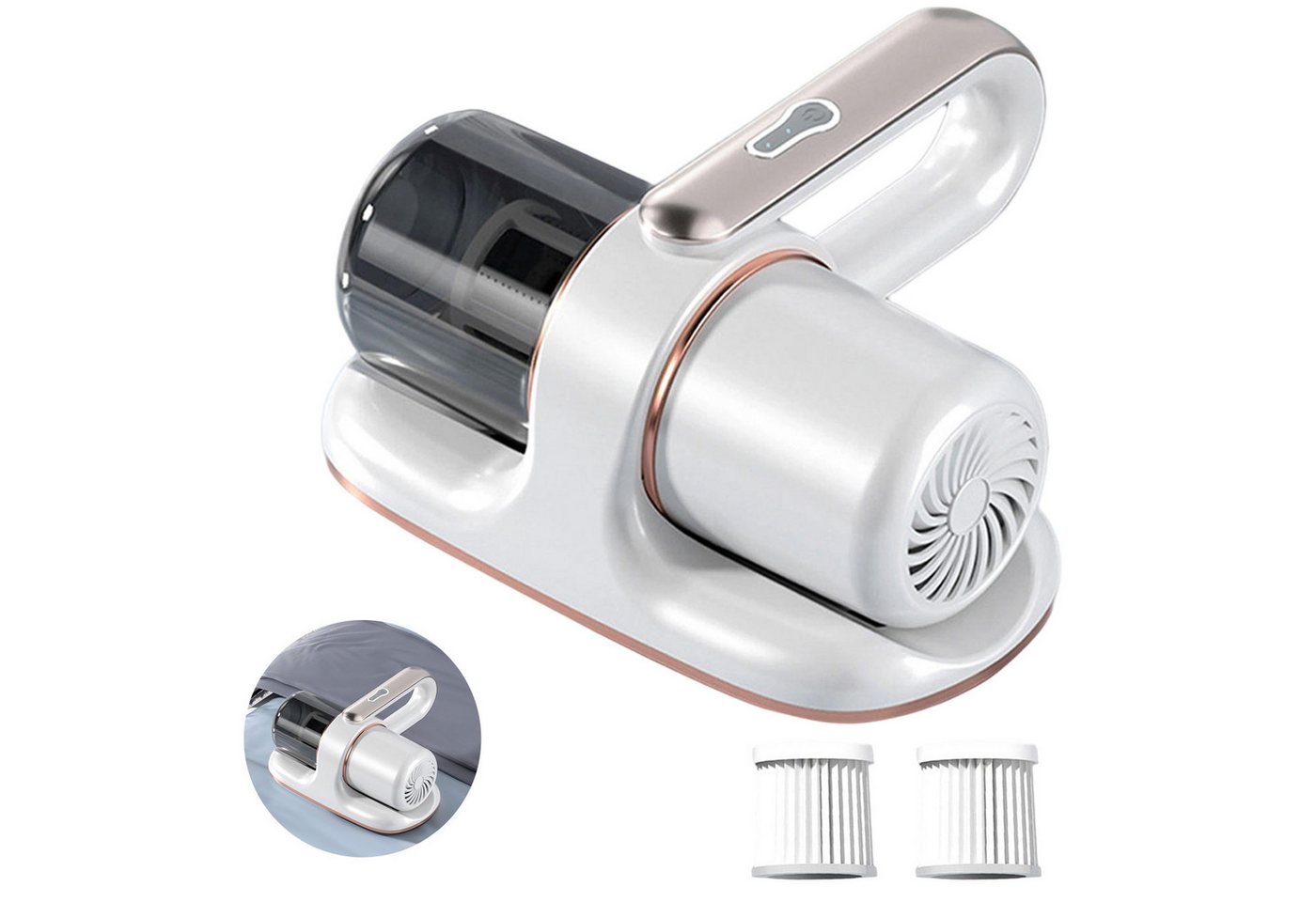 OKWISH Matratzenreinigungsgerät Bettstaubsauger Milbenstaubsauger Akku Handstaubsauger, 1000,00 W, Beutellos, mit UV-Licht 99,9 % für Matratzen Betten Sofas und Polstermöbeln von OKWISH