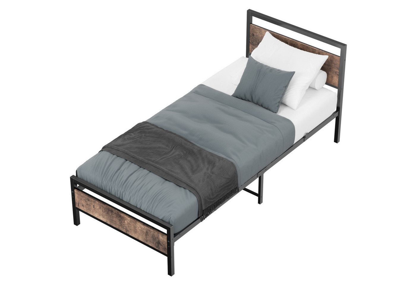 OKWISH Metallbett Jugendbett (mit Lattenrost, Bettrahmen Gästebett Jugendbett 90 x 200 cm, Inklusive Matratze) von OKWISH