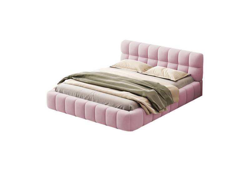 OKWISH Polsterbett Doppelbett Kinderbett Gästebett Jugendbett Funktionsbett (mit eingebettetem Matratzendesign, weicher Rückenlehne und stabiler Lattenrost, perfekt für Jugend- und Schlafzimmer, 140 x 190 cm), ohne Matratze von OKWISH
