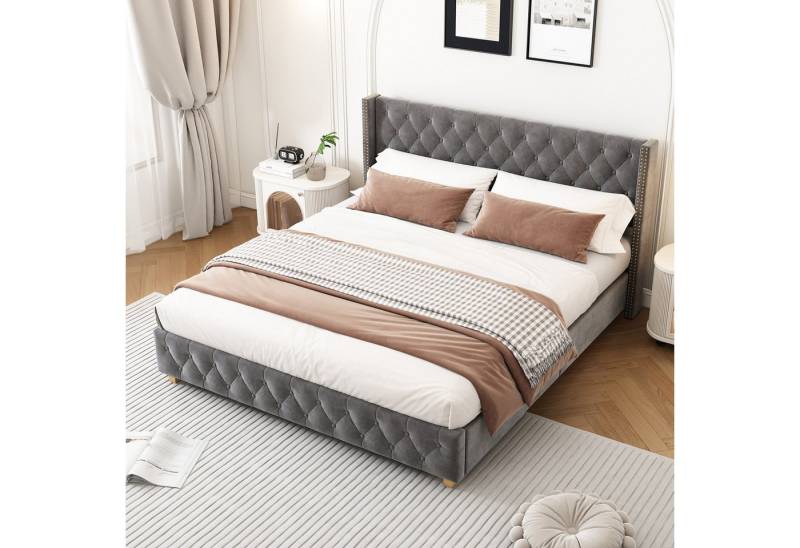 OKWISH Polsterbett Nietenpolsterung, Knopfpolsterung, (2-tlg., 180 x 200 cm), mit Lattenrost und Kopfteil, mit Matratze von OKWISH