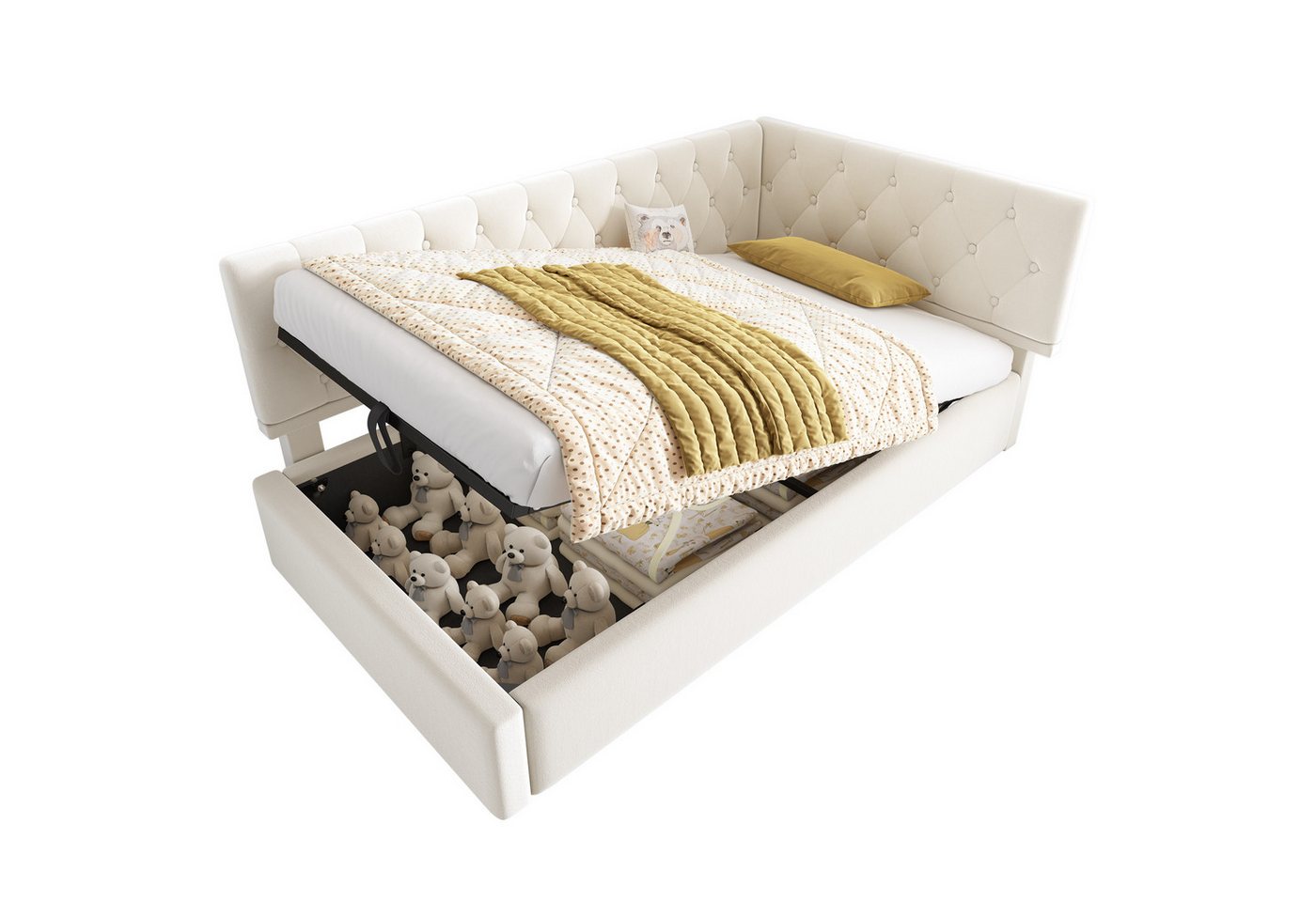 OKWISH Polsterbett Schlafsofa mit hydraulischem Stauraum (1-tlg) von OKWISH