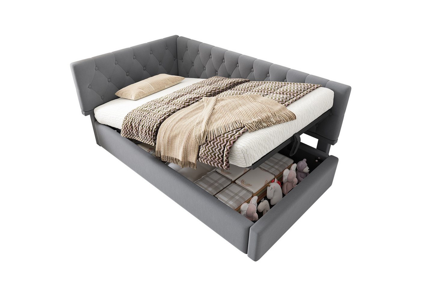 OKWISH Polsterbett Schlafsofa mit hydraulischem Stauraum (2-tlg) von OKWISH