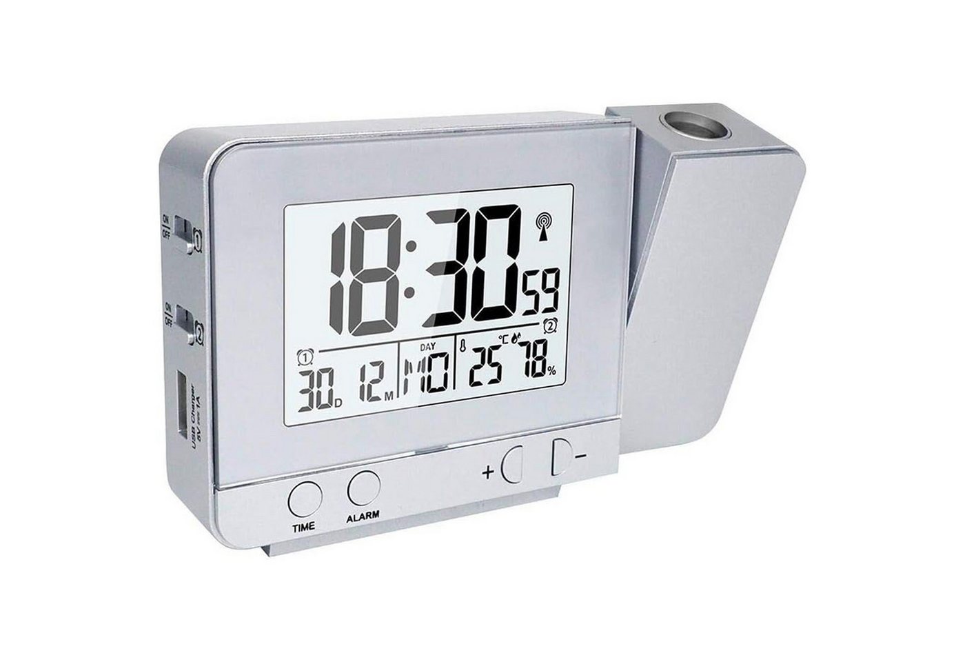 OKWISH Projektionswecker Digital Wecker Digitalwecker Digitaluhr Projektion LED Alarm Ohne Akku Uhr mit Projektion 180 ° Dual-Alarm Temperatur 12/24H USB-Anschluss OKWISH Projektionswecker Digital Wecker Digitalwecker Digitaluhr Projektion LED Alarm Ohne Akku Uhr mit Projektion 180 ° Dual-Alarm Temperatur 12/24H USB-Anschluss von OKWISH