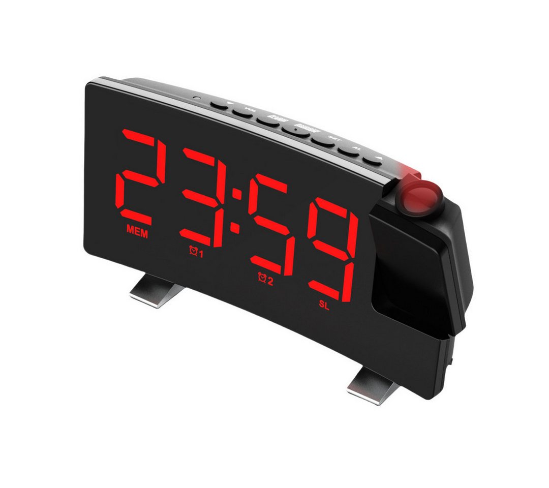 OKWISH Projektionswecker Digital Wecker Radiowecker Digitalwecker Projektion LED Alarm Radio mit Akku Projektion 180 ° LED-Alarm Temperatur 12/24H USB-Anschluss OKWISH Projektionswecker Digital Wecker Radiowecker Digitalwecker Projektion LED Alarm Radio mit Akku Projektion 180 ° LED-Alarm Temperatur 12/24H USB-Anschluss von OKWISH