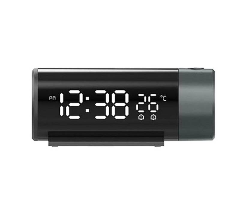 OKWISH Projektionswecker Digital Wecker Uhr Digitalwecker Projektion LED Alarm Projektionsuhr Alarmer Weckuhr mit 180 ° Dual-Alarm Temperatur 12/24H USB-Anschluss von OKWISH