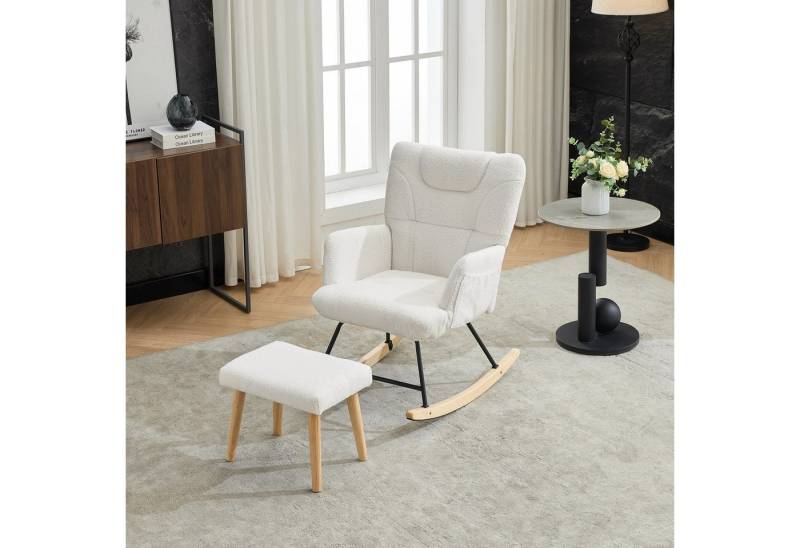 OKWISH Schaukelstuhl inklusive Fußhocker (Schwingsessel, Relaxsessel, 1 St), mit Hoher Rückenlehne von OKWISH