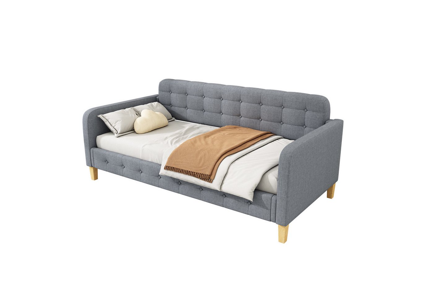 OKWISH Schlafsofa Hausbett, Knopfnagelverzierung, einfach und stilvoll, 90x200 cm, ohne Matratze OKWISH Schlafsofa Hausbett, Knopfnagelverzierung, einfach und stilvoll, 90x200 cm, ohne Matratze von OKWISH