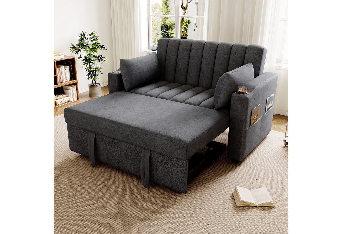 OKWISH Schlafsofa mit Schlaffunktion, Schlafcouch, Polstersofa, Doppelschlafsofa 1 Teile, mit Getränkehalter und Kissen OKWISH Schlafsofa mit Schlaffunktion, Schlafcouch, Polstersofa, Doppelschlafsofa 1 Teile, mit Getränkehalter und Kissen von OKWISH