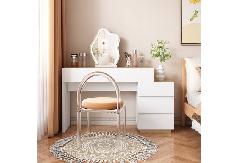 OKWISH Schminktisch Schminktisch (5 Schubladen), aus E1-Spanplatte,125*76*39cm von OKWISH