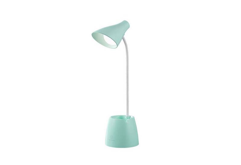 OKWISH Schreibtischlampe Akku Nachttischlampe Tischlampe Tisch Lampe Leuchte mit Stifthalter, mit Handy Ständer, LED fest integriert, 3 Farbtemperaturen, Kaltweiß Neutralweiß Warmweiß, Kabellos Dimmbar Tischleuchte Kinder Jungen 360° einstellbarer Winkel von OKWISH