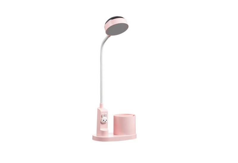OKWISH Schreibtischlampe Akku Nachttischlampe Tischlampe Tisch Lampe Leuchte Projektionslampe, mit Stifthalter und Projektion Funktion, LED fest integriert, Tageslichtweiß, 3 Helligkeitsstufen, Kabellos Tischleuchte Kinder Jungen Mädchen 360° einstellbarer Winkel von OKWISH