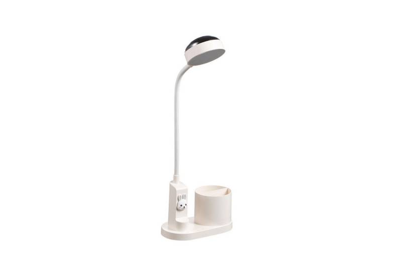 OKWISH Schreibtischlampe Akku Nachttischlampe Tischlampe Tisch Lampe Leuchte Projektionslampe, mit Stifthalter und Projektion Funktion, LED fest integriert, Tageslichtweiß, 3 Helligkeitsstufen, Kabellos Tischleuchte Kinder Jungen Mädchen 360° einstellbarer Winkel von OKWISH