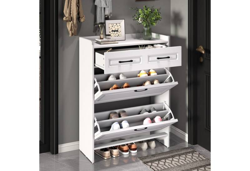 OKWISH Schuhschrank Schuhregal (Schuhkommode, 1-St., 80*34*107.5cm) mit 4 Fächern und 1 Schublade von OKWISH