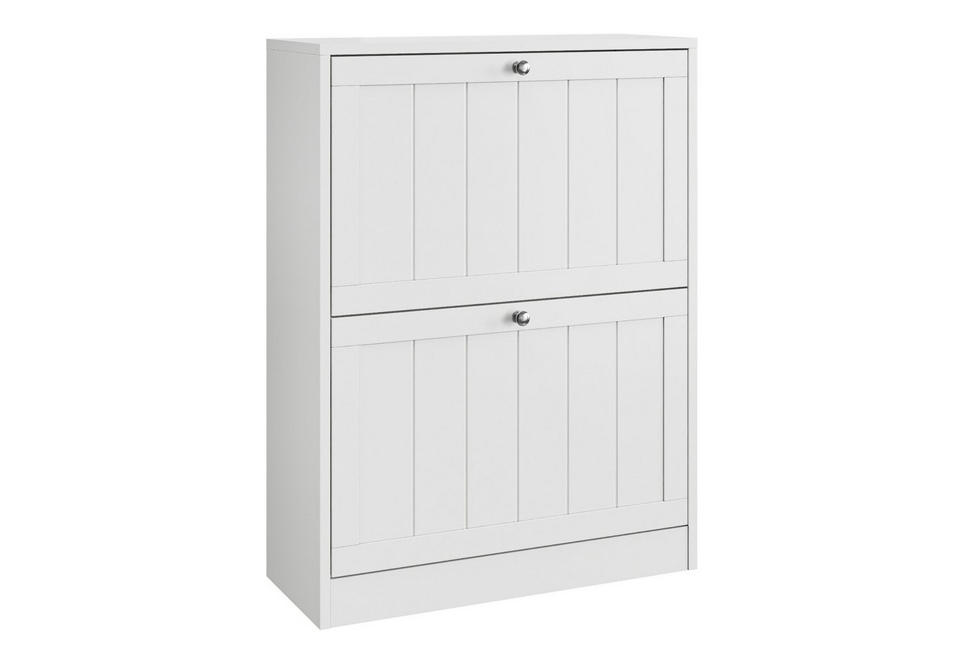 OKWISH Schuhschrank Vielseitiger Kipp-Schuhschrank (Schuhschrank im Mid-Century-Modern-Stil – Freistehender, platzsparender Schuhschrank mit 2 Klappschubladen) von OKWISH