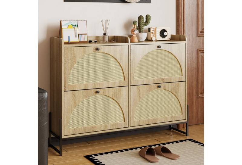 OKWISH Schuhschrank einstellbarer Schuhregal, schmaler (Schuhkipper, 1-St., 118 x 25 x 91.5cm) mit 4 Klappen von OKWISH