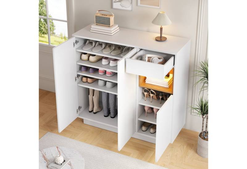 OKWISH Schuhschrank für 14–18 Paar Schuhe (Schuhkommode, Schuhkipper, 1-St., 1 Schublade) mit verstellbaren Einlegeböden von OKWISH