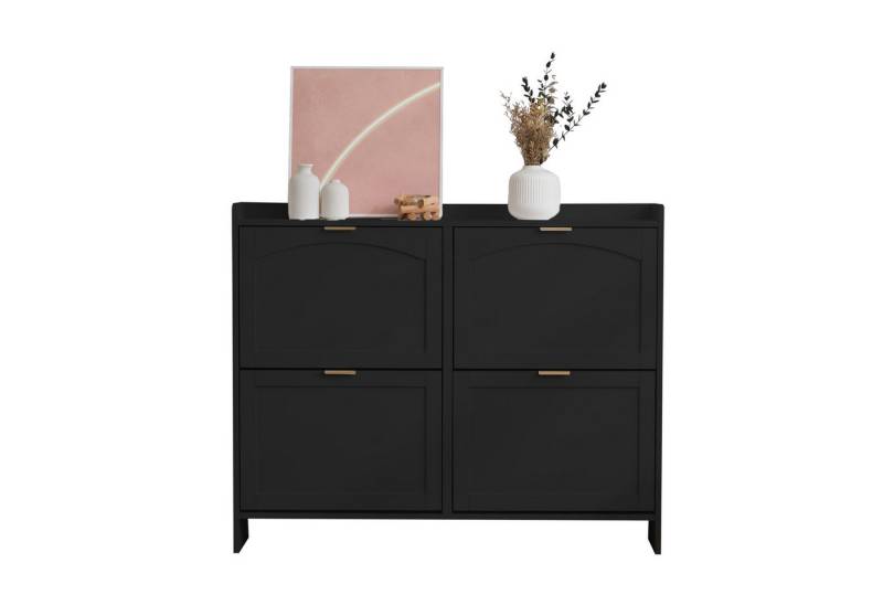 OKWISH Schuhschrank mit 4 Fächer (Schuhregal, Schuhkipper, 1-St., mit 4 Klappenfächern) mit Kippsicherung, B110/H90/T24cm von OKWISH