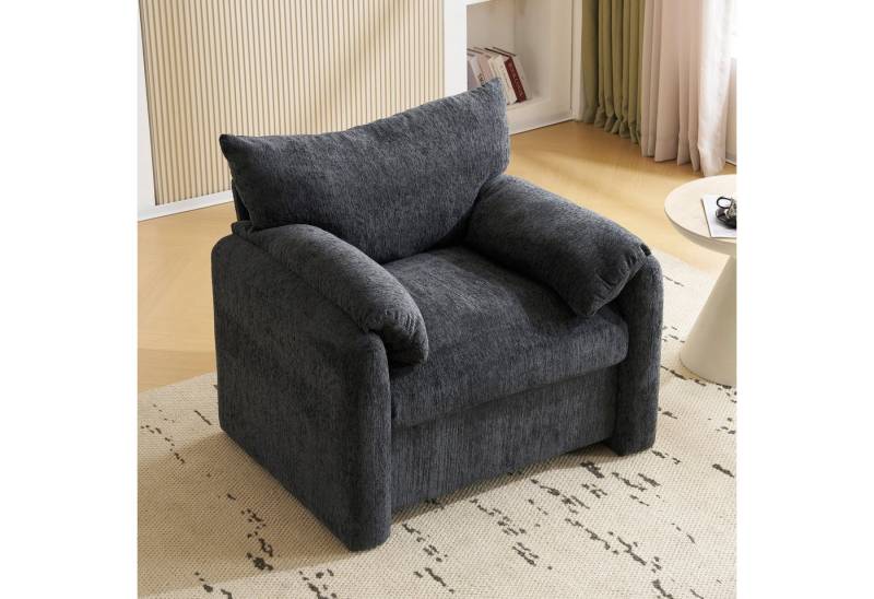 OKWISH Sessel Chenille-Stoff (dekorativer Stuhl, Einzelsofa, Freizeitstuhl, 1-St., 96*82*84cm), Halbfixiertes Kissen von OKWISH