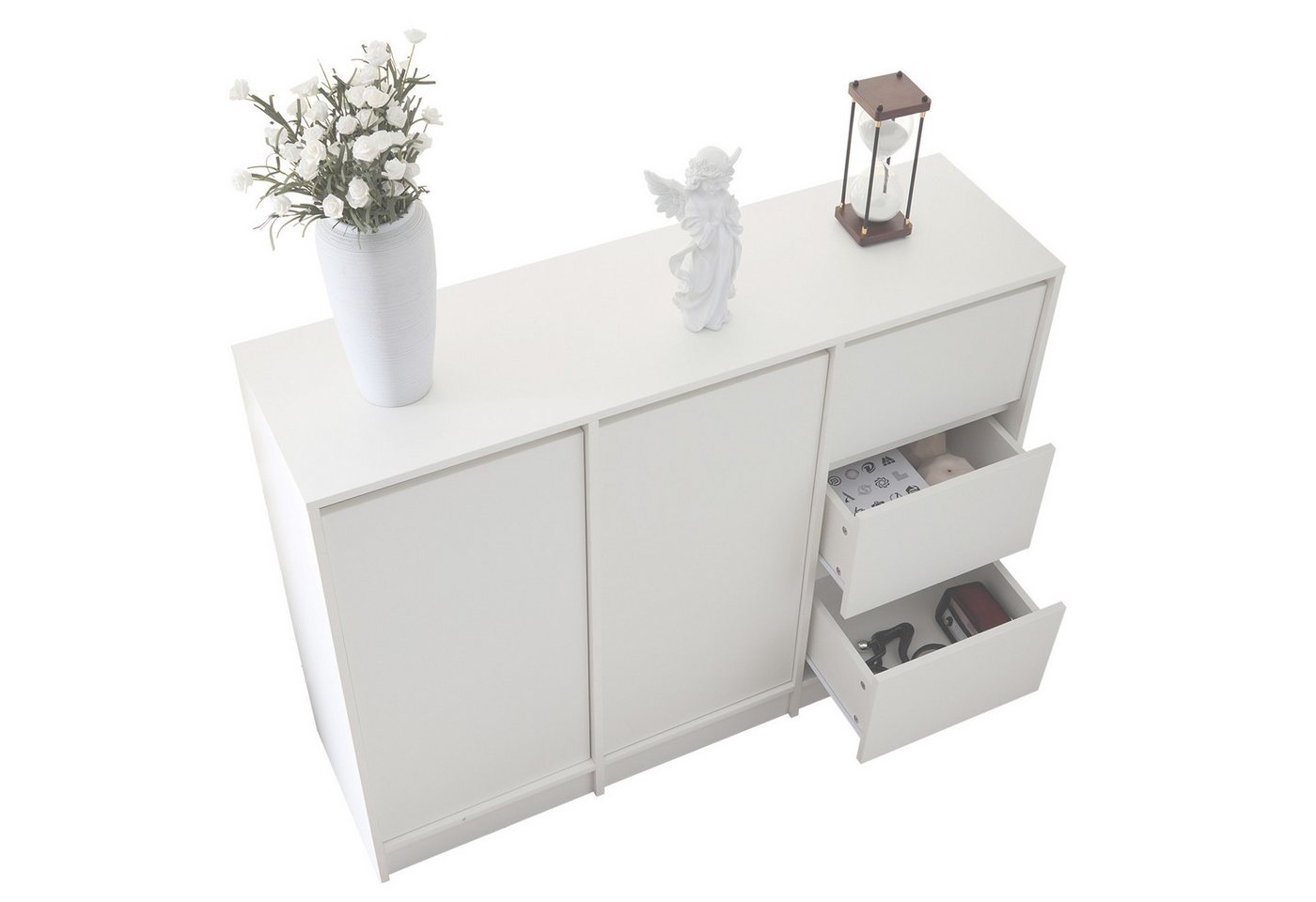 OKWISH Sideboard mit großem Stauraum (Kommode, Schuhschrank, Anrichte, 1 St., 2Türen und 3 Schubladen), mit einem verstellbaren Regal von OKWISH