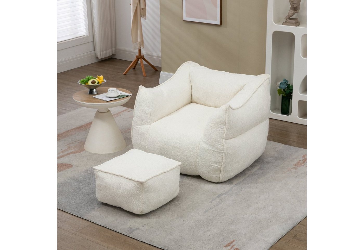 OKWISH Sitzsack Lazy Sofa/Fußhocker, Komfort-Schaukelstuhl mit hoher Rückenlehne (Couchsessel für Erwachsene und Kinder, für drinnen und draußen) von OKWISH