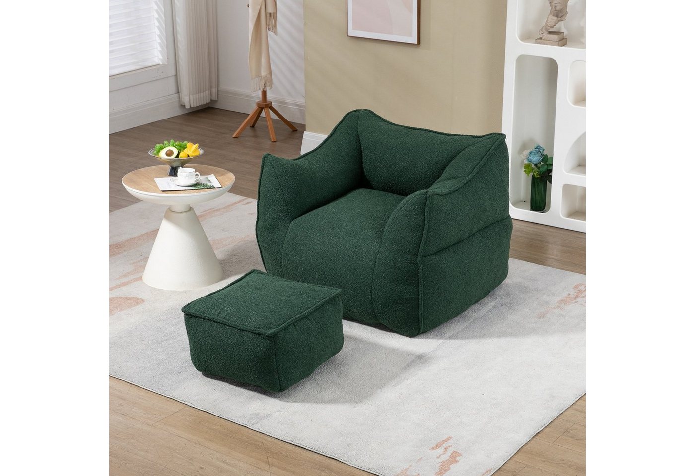 OKWISH Sitzsack Lazy Sofa/Fußhocker, Komfort-Schaukelstuhl mit hoher Rückenlehne (Couchsessel für Erwachsene und Kinder, für drinnen und draußen) von OKWISH