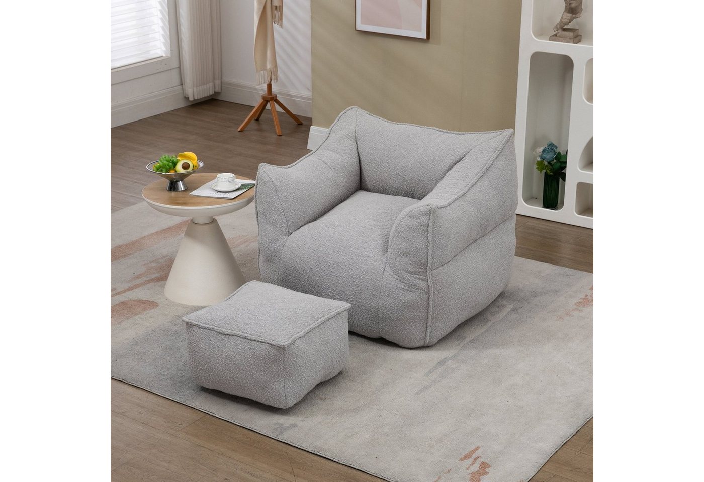 OKWISH Sitzsack Lazy Sofa/Fußhocker, Komfort-Schaukelstuhl mit hoher Rückenlehne (Couchsessel für Erwachsene und Kinder, für drinnen und draußen) von OKWISH