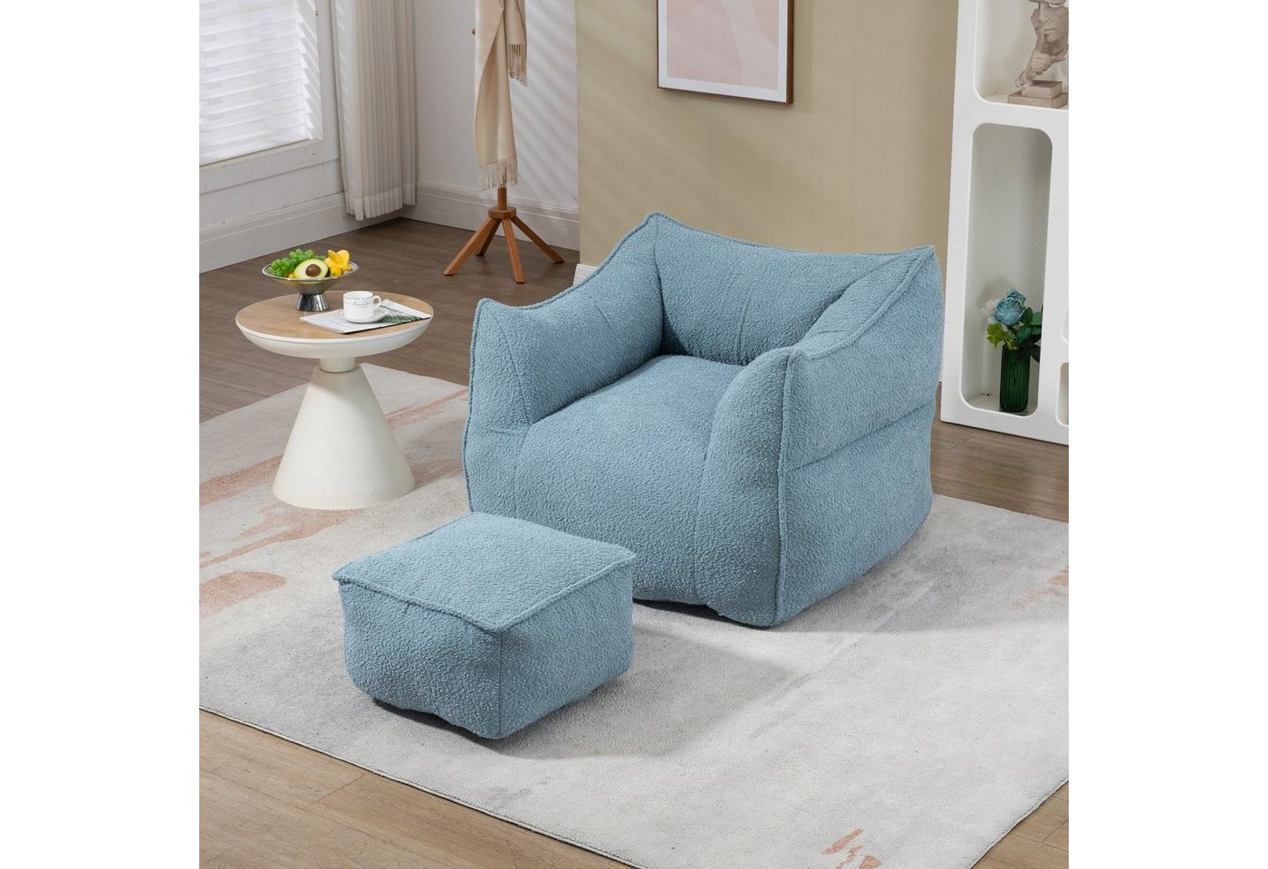 OKWISH Sitzsack Lazy Sofa/Fußhocker, Komfort-Schaukelstuhl mit hoher Rückenlehne (Couchsessel für Erwachsene und Kinder, für drinnen und draußen) von OKWISH