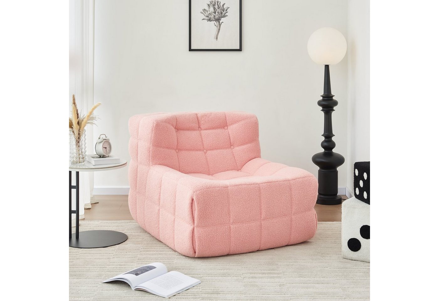 OKWISH Sitzsack Sofa Einzelsofa,Wohnzimmer Sofa (mit hoher Rückenlehne Couchsessel, für Schlafzimmer, Wohnzimmer oder Balkon) von OKWISH