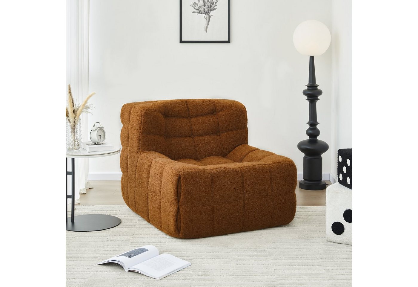 OKWISH Sitzsack Sofa Einzelsofa,Wohnzimmer Sofa (mit hoher Rückenlehne Couchsessel, für Schlafzimmer, Wohnzimmer oder Balkon) von OKWISH