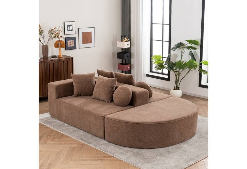 OKWISH Sofa Modern modular sofa,Wolkensofa mit segmentiertem, Modernes Modulares Wolkensofa – Bequemes Schlafsofa, Kein Aufbau erforderlich, Flexibles Design, Hautfreundlicher Cheryl-Stoff, Vollständige Schaumstoffstruktur., mit Relaxfunktion von OKWISH