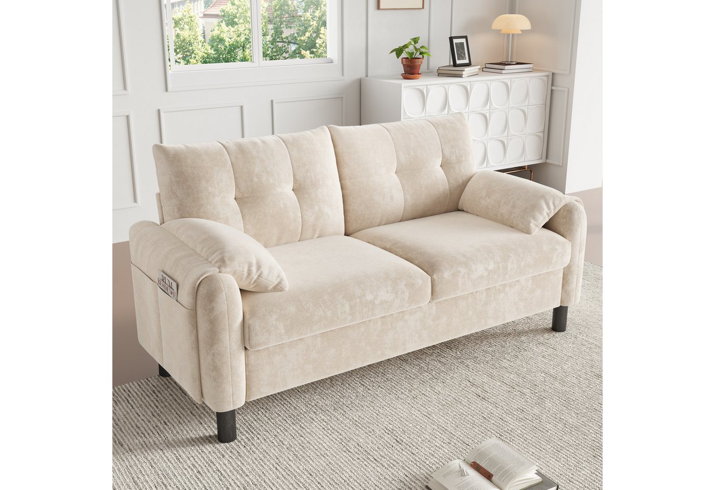 OKWISH Sofa aus Chenille mit dicken Kissen von OKWISH