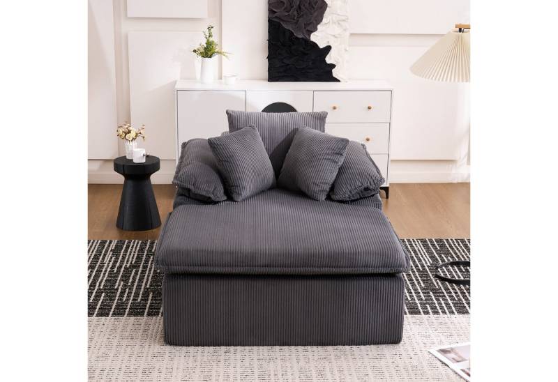 OKWISH Sofa mit extra breiten Armlehnen, 122cm Corduroy Relaxsessel ohne Rahmen – ergonomisch & sofort nutzbar 1 Teile von OKWISH