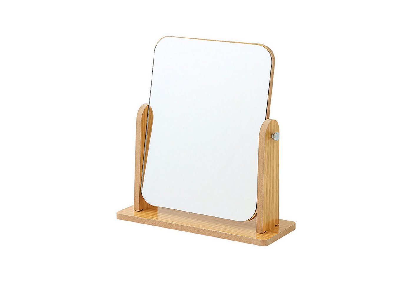 OKWISH Spiegel Holz Tischspiegel mit 360° Drehung Standspiegel (Freistehend Tischspiege 23.5 x 22 x 8 cm, einfache Selbstmontage), für Schminktisch Schreibtisch Badezimmer Schlafzimmer Zuhause Reise von OKWISH