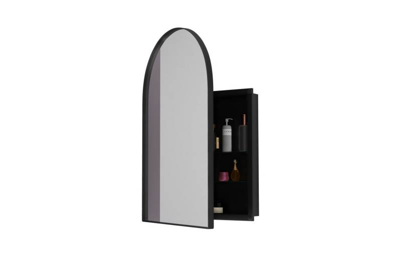 OKWISH Spiegelschrank Spiegel, Badspiegel (Bogen-Spiegelschrank mit Metallrahmen & verstellbaren Regalen – Platzsparender Wandmontage- oder Einbauschrank, Langlebig, Nebelfrei und Stylisches Design) von OKWISH