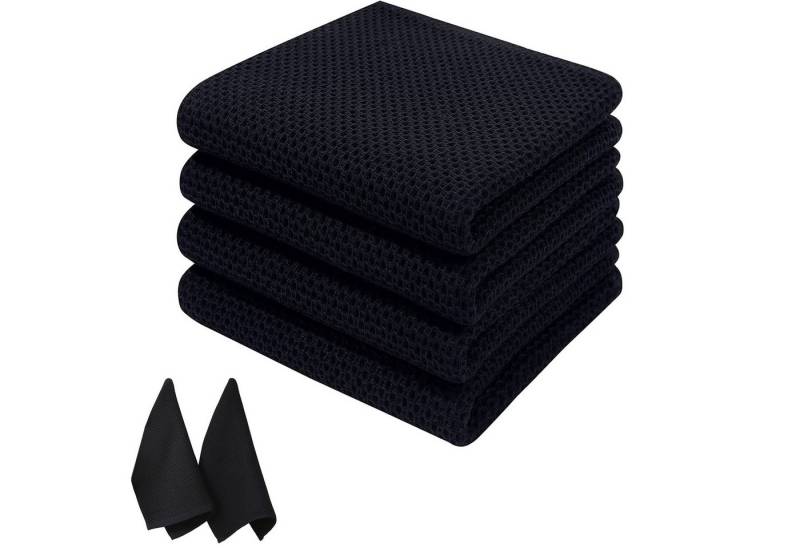 OKWISH Geschirrtuch Spültuch Küchentücher Lappen set Geschirrhandtücher, (Handtücher 4er 34x73cm oder 6er Set 34x34cm, 4-tlg., Reinigungszubehör Reinigungstuch), 100 % Baumwolle Dick Weich saugstark langlebig von OKWISH