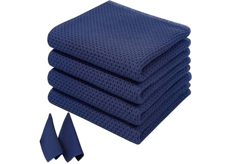 OKWISH Geschirrtuch Spültuch Küchentücher Lappen set Geschirrhandtücher, (Handtücher 4er 34x73cm oder 6er Set 34x34cm, 4-tlg., Reinigungszubehör Reinigungstuch), 100 % Baumwolle Dick Weich saugstark langlebig von OKWISH