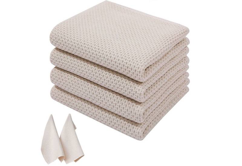 OKWISH Geschirrtuch Spültuch Küchentücher Lappen set Geschirrhandtücher, (Handtücher 4er 34x73cm oder 6er Set 34x34cm, 4-tlg., Reinigungszubehör Reinigungstuch), 100 % Baumwolle Dick Weich saugstark langlebig von OKWISH