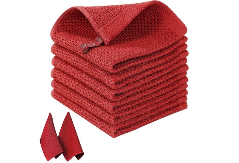 OKWISH Geschirrtuch Spültuch Küchentücher Lappen set Geschirrhandtücher, (Handtücher 4er 34x73cm oder 6er Set 34x34cm, 6-tlg., Reinigungszubehör Reinigungstuch), 100 % Baumwolle Dick Weich saugstark langlebig von OKWISH