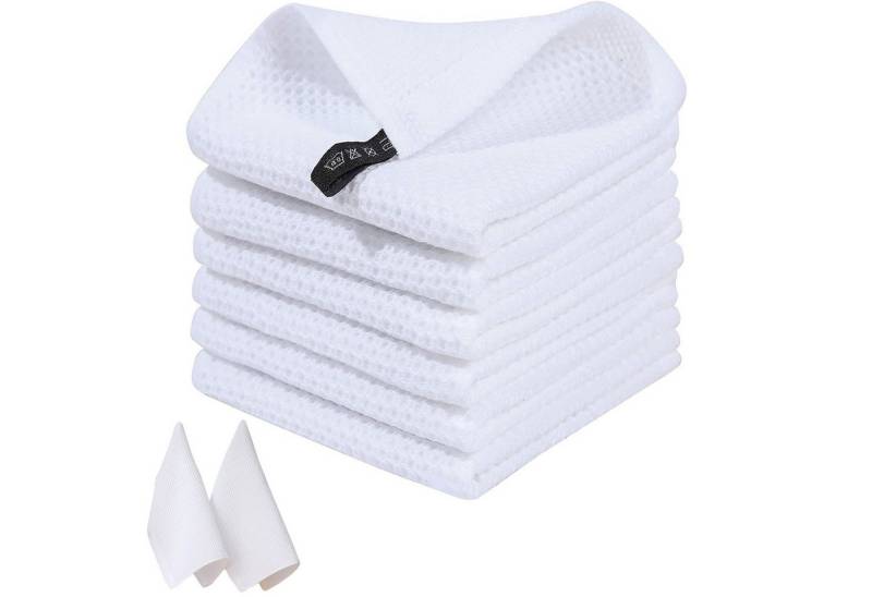 OKWISH Geschirrtuch Spültuch Küchentücher Lappen set Geschirrhandtücher, (Handtücher 4er 34x73cm oder 6er Set 34x34cm, 6-tlg., Reinigungszubehör Reinigungstuch), 100 % Baumwolle Dick Weich saugstark langlebig von OKWISH