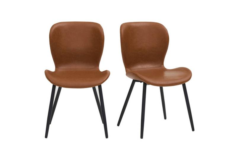 OKWISH Stuhl EsszimmerstühleStuhl,Verstellbare Füße,Esstisch,mit 4 stühlen (2er Set Esszimmerstühle mit Verstellbaren Füßen – Schwarze A-Beine aus Pulverbeschichteter Eisen, Hochwertiges kunstleder-Leder, Modern und Komfortabel für Esszimmer und Wohnzimmer, 2 St) von OKWISH