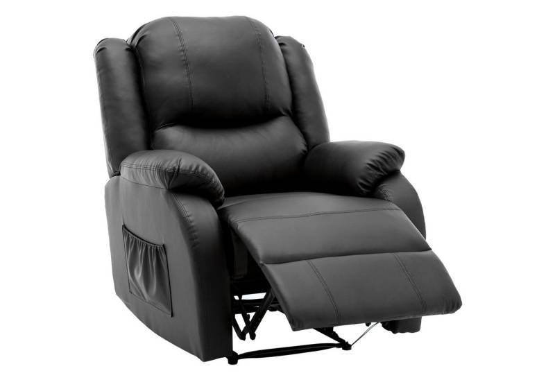 OKWISH TV-Sessel mit Liegefunktion,Relaxsessel mit Stoffbezug,Fernsehsessel verstellbar (Handbuch Liege, mit PU-Leder mit Fußstütze, Seitentasche), 80*90*100CM von OKWISH