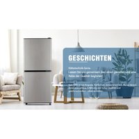 Okwish - 106L-Zweizonen-Energiesparkühlschrank, 60L-Kühlschrank + 46L-4-Sterne-Gefrierschrank, 7 Temperatureinstellungen, Grau-Silber gebürstet, Okwish - 106L-Zweizonen-Energiesparkühlschrank, 60L-Kühlschrank + 46L-4-Sterne-Gefrierschrank, 7 Temperatureinstellungen, Grau-Silber gebürstet, von OKWISH