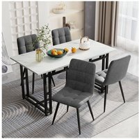 Okwish - 140x80cm Leichter Luxus Esstisch,(1-St), Gestell aus Metall Rechteckiger Esstisch aus Moderner Küchentisch mit Metallbeinen für Esszimmer von OKWISH