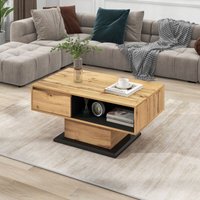 Okwish - Couchtisch aus Holzmaserung, mit Eine grifflose Schublade, ein Staufach und Heckstaufach,doppelseitiger Stauraum. Büro, von OKWISH