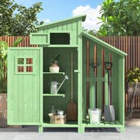 Okwish - Geräteschuppen, Gartenschrank, Geräteschuppen, Werkzeugschrank, LxT: 124x46 cm, BxTxH: 124x46x174cm, auch für kleine Gärten geeignet, grün, Okwish - Geräteschuppen, Gartenschrank, Geräteschuppen, Werkzeugschrank, LxT: 124x46 cm, BxTxH: 124x46x174cm, auch für kleine Gärten geeignet, grün, von OKWISH